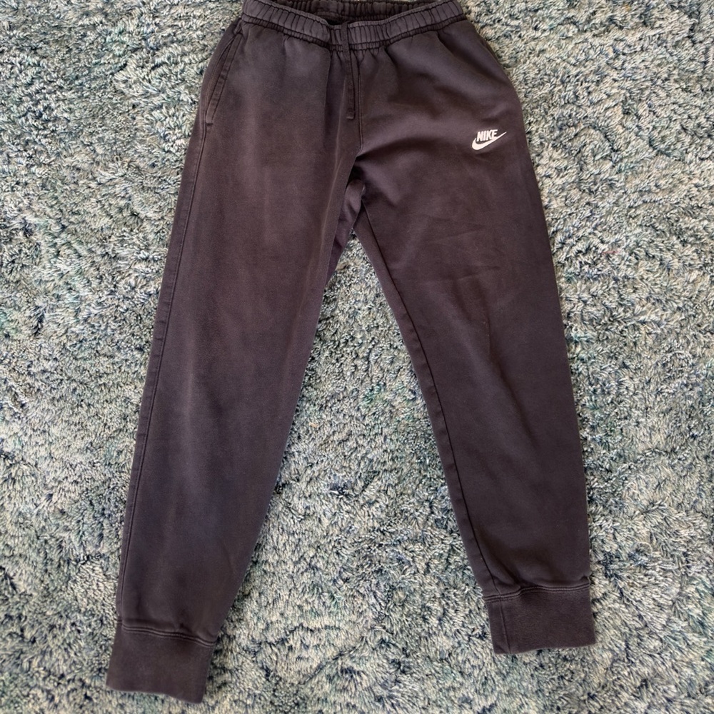 Nike Medium Fleece Sportswear Club Black Joggers Snap Sweatpants